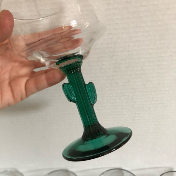 Vtg Libbey Cactus Margarita Glasses - Set of Eight - Picture 6 of 14